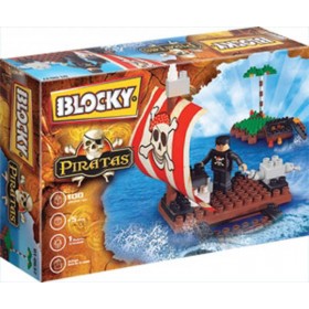 Bloque Balsa Pirata X 100 Piezas Blocky 01-0637