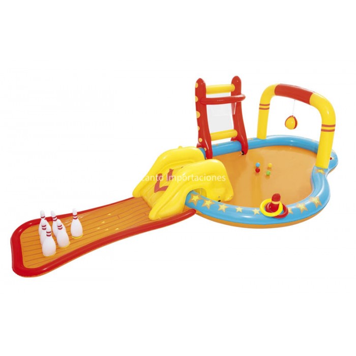 Pileta Inflable Con Tobogán/Bowling/Lluvia/Centro De Actividades Bestway 53068