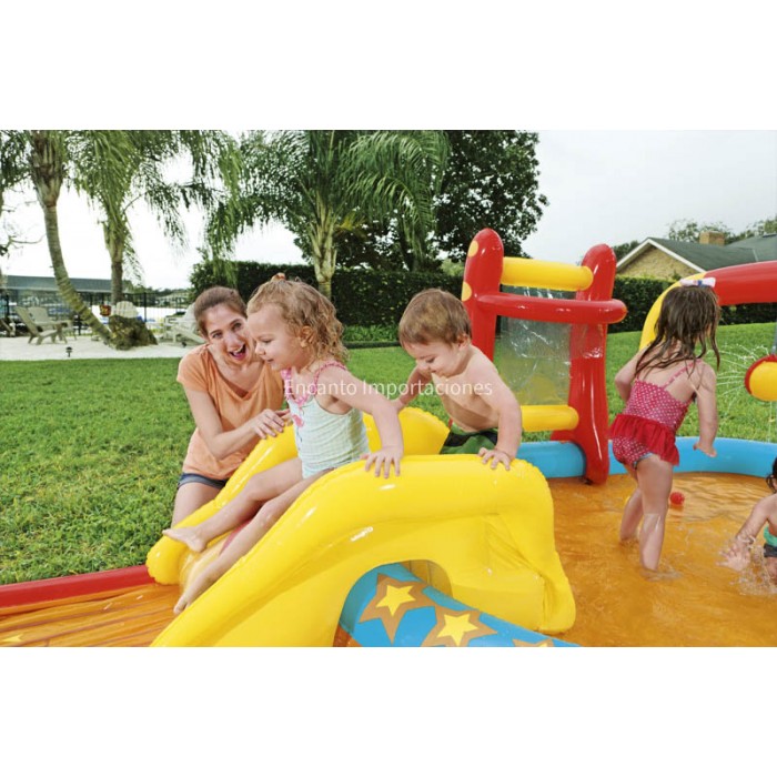 Pileta Inflable Con Tobogán/Bowling/Lluvia/Centro De Actividades Bestway 53068