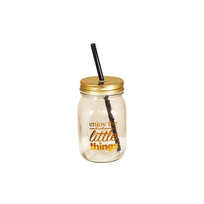 Vaso Vidrio Con Sorbete Y Tapa 0126868