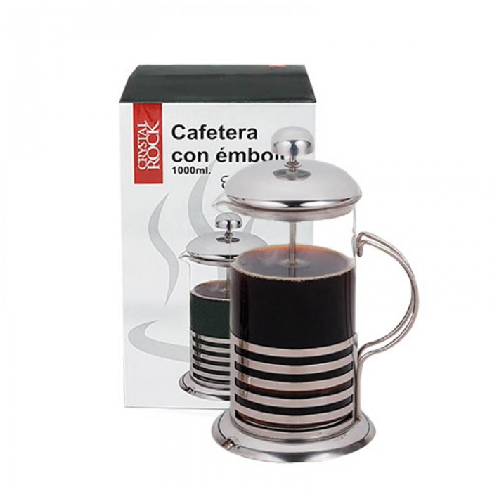Cafetera Prensa Francesa De Vidrio con Embolo 600Ml