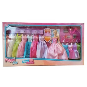 Muñeca Articulada Con 10 Vestidos Y Accesorios