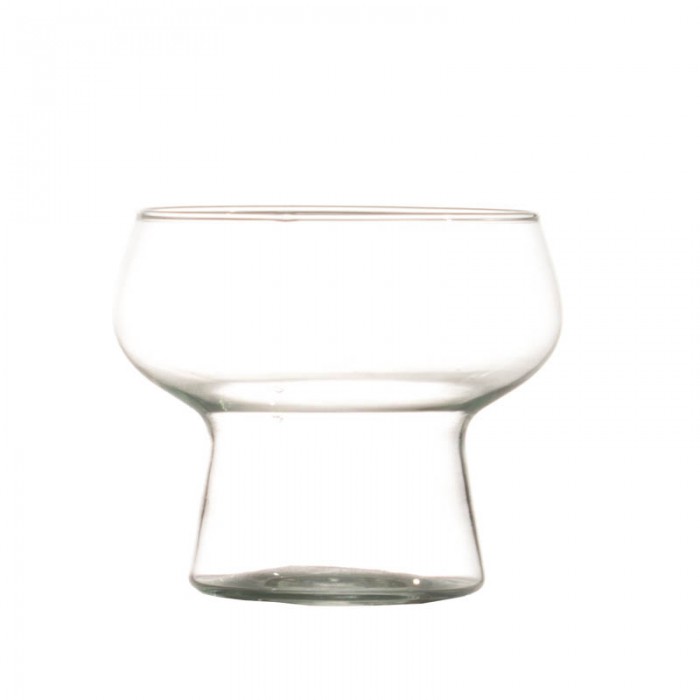Portavela Vidrio Boca Ancha 9X9Cm