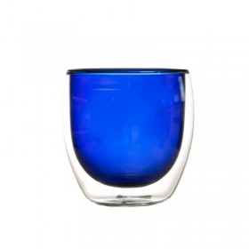 Vaso Vidrio Doble Pared 250ML Blue