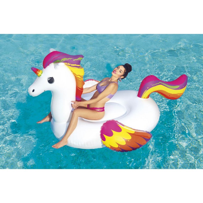 Unicornio Inflable Kawaii Pelo Multicolor Grande 224X164cm Bestway 41113