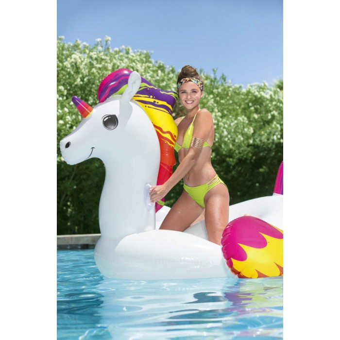 Unicornio Inflable Kawaii Pelo Multicolor Grande 224X164cm Bestway 41113