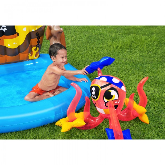 Centro de Actividades Pileta Inflable Barco Pirata 1.40 x 1.30 x 1.04 cm 52211 Bestway Caja