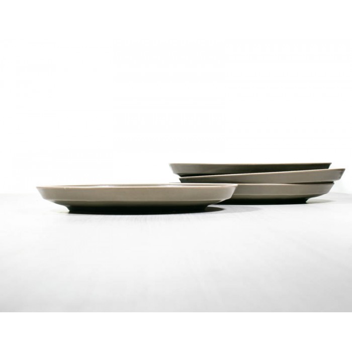 Plato De Postre Cerámica 20cm Gris 742
