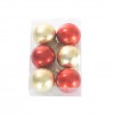 Navidad Bola x 6pcs 6cm Doradas y Rojas Estuche