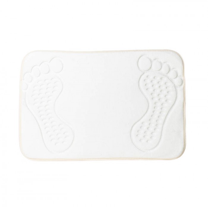 Alfombra De Baño Blanco Microfibra Pie 40X60 cm