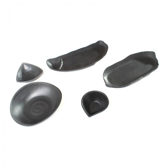 Bowl Triangular 10cm Black Mate Melamina