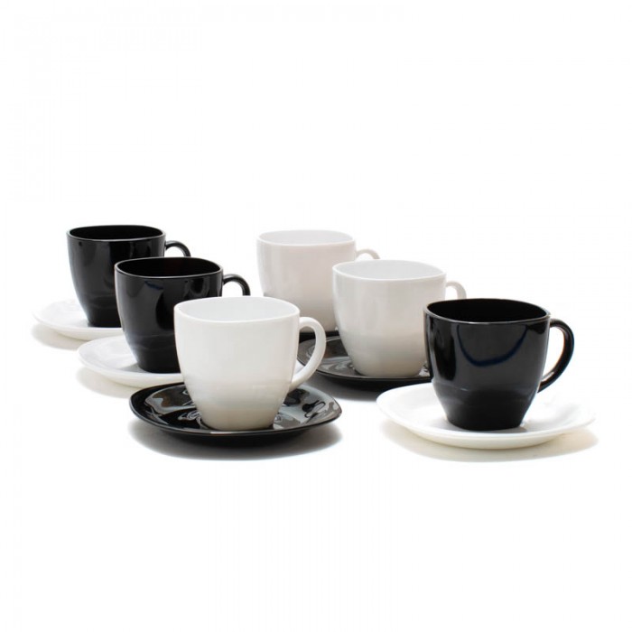 Set De Té x 6 Tazas y Plato Carine Luminarc Vidrio Templado 220cc