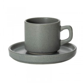 Juego de Taza Con Plato x 6 Cerámica Net Granite 184ml | Guay Buby