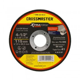 Disco Abrasivo Corte Plano 115mm x 1mm Crossmaster