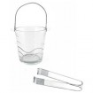 Balde Hielo vidrio 12x13 cm Con Pinza Acrilica