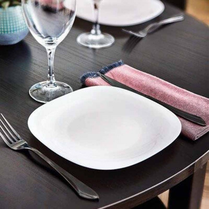 Plato Postre Carine Blanc 19 cm Vidrio Templado Luminarc