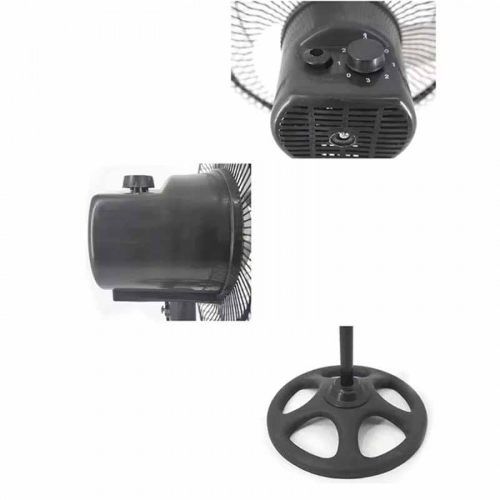 Ventilador Pie Bajo 10" 2 En 1 Paleta Metal