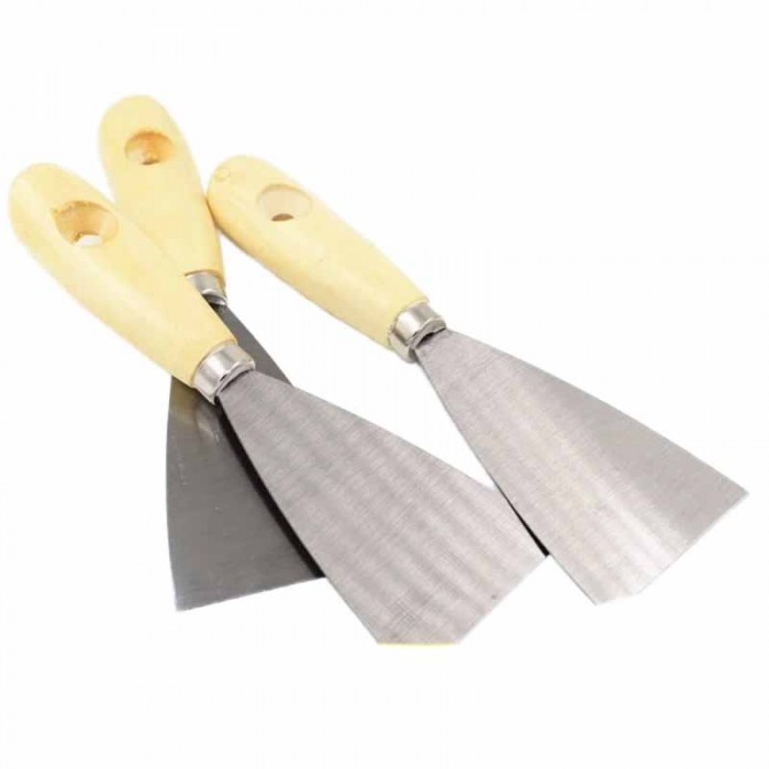 Espátula X 3 Metal Mango Madera