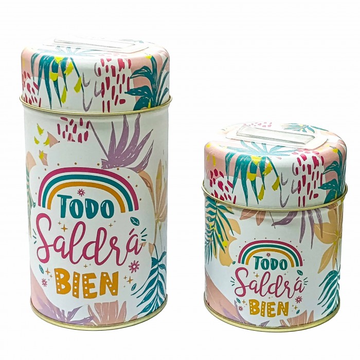 Set Lata X2pcs Decorada Yerbera + Azucarera