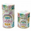 Set Lata X2pcs Decorada Yerbera + Azucarera