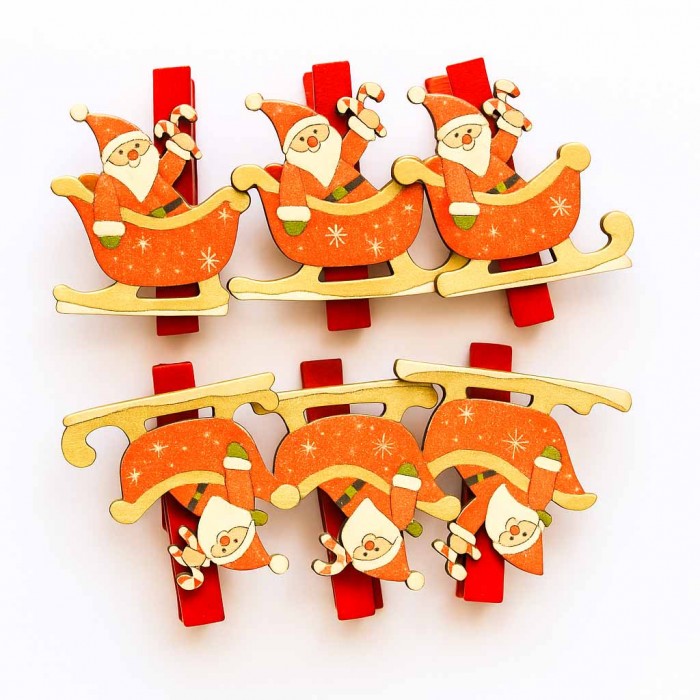 Navidad Broches X6 Bolsa 4 Modelos