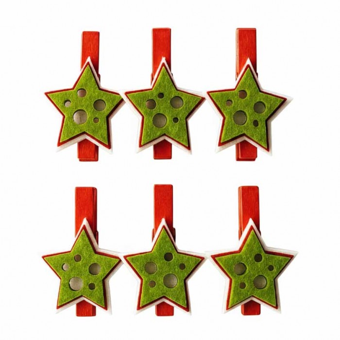 Navidad Broches X6 Bolsa 4 Modelos