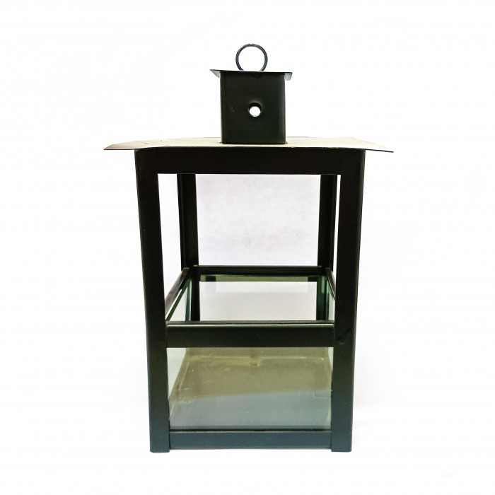 Fanal Hierro Negro Small 30x20cm Medio Vidrio
