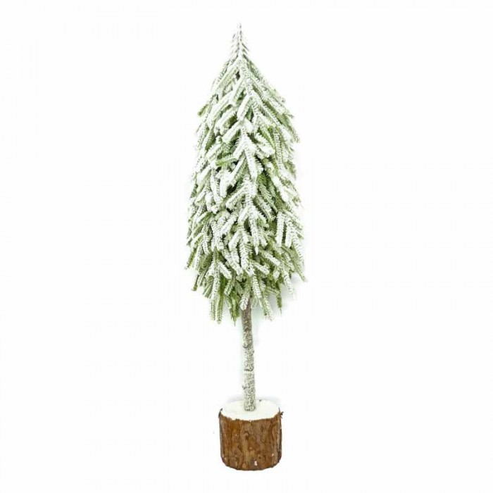 Navidad Arbol Nevado 55cm Con Base Tronco