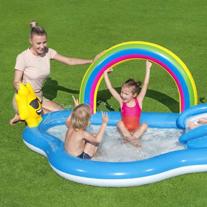 Centro Actividades Pileta Inflable Arco iris Con Tobogan