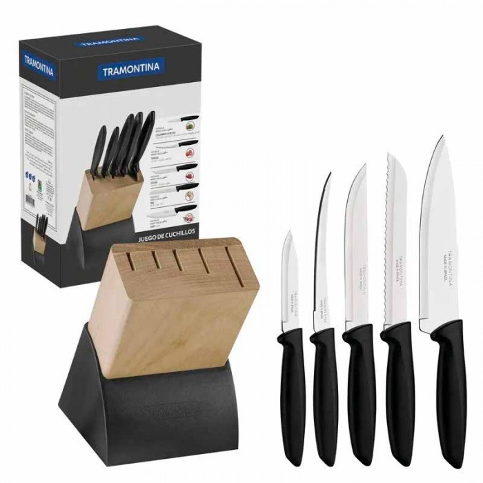 Juego X6pcs Plenus Cuchillo Con Taco 23498/072 Tramontina