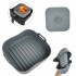 Molde Cuadrado Silicona Air Fryer Con Asa 17x17cm