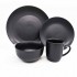 Set X16 Pcs Vajilla Ceramica Negro
