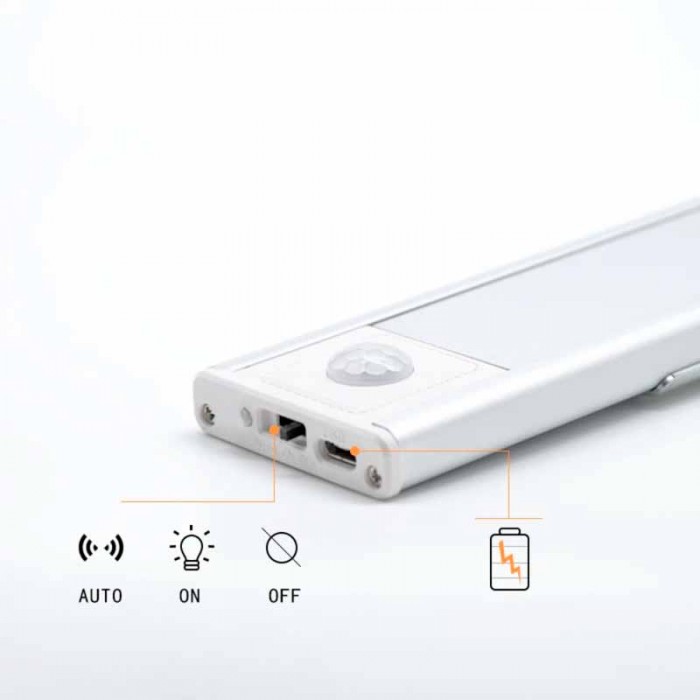 Listón Led Bajo Alacena Usb 60cm Control Remoto