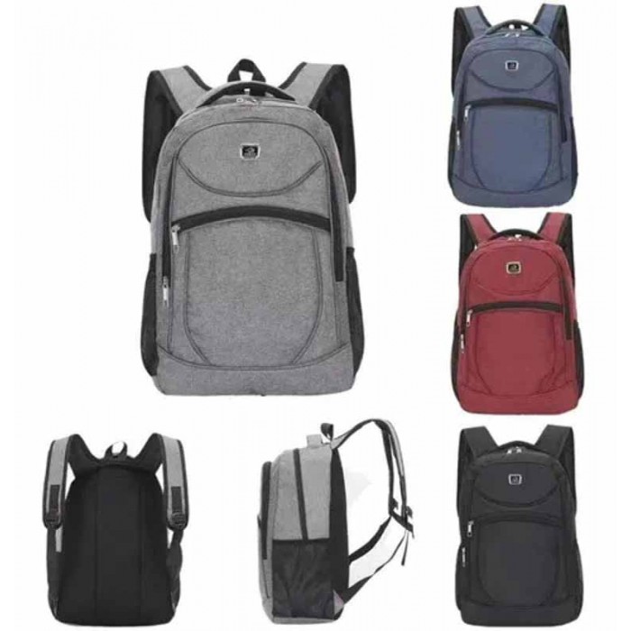 Mochila Espalda 43cm 4 Bolsillo Reforzada Color Surtido