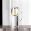 Jarra Vidrio Borosilicato 1.5 Lts Tapa Bambu