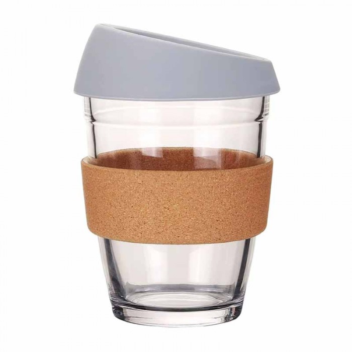 Vaso Vidrio 310ml Ecolife Con Tapa Silicona