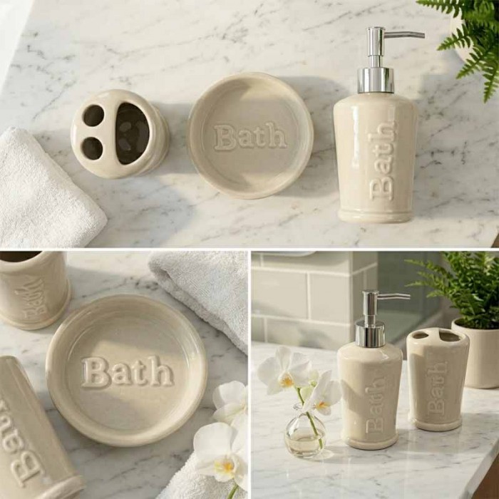 Set De Baño X3 Pcs Bath Ceramica