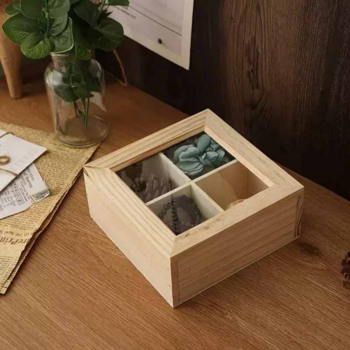 Caja Te Bambu 4 Divisorios