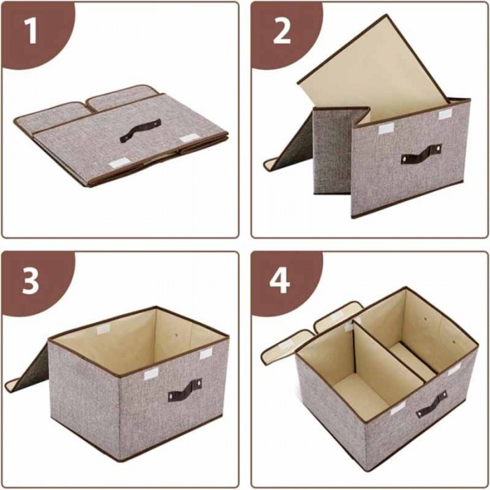Organizador X1pcs Con Tapa 35x25x16cm 2 Divisorios