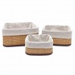 Canasto X3 Pcs Bambu Forrado