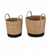 Canasto X3pcs Asa Combinado Negro Fibra Natural