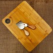 Set Tabla Bambu + 2 Utensilios Para Queso