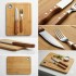 Set Tabla Bambu 30x23cm + Cuchillo Y Tenedor Churrasco Tramontina