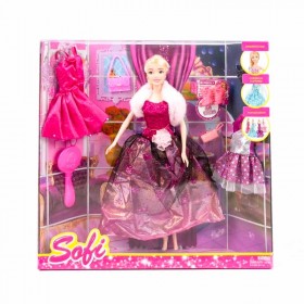 Muñeca Super Gala 3 Vestidos + Accesorios