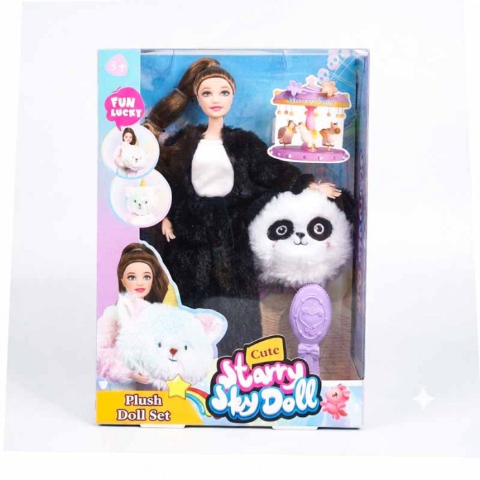 Muñeca Con Disfraz Panda + Accesorios
