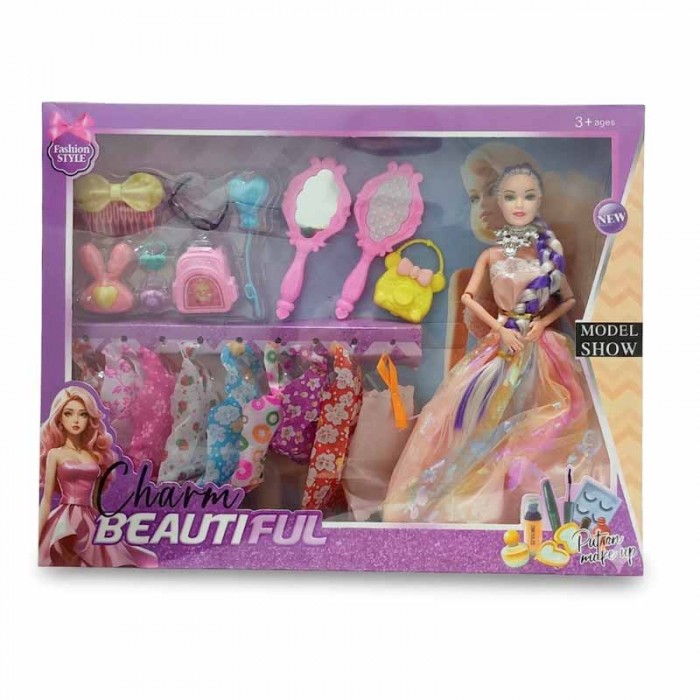 Muñeca Articulada Con 10 Vestidos Y Accesorios