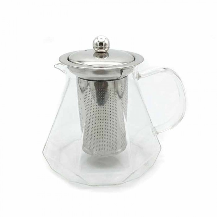 Tetera Vidrio Octogonal C/Infusor Metal 750ml