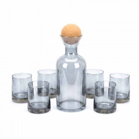 Jarra Vidrio 1.5 Lts C/Vasos 260ml Fume